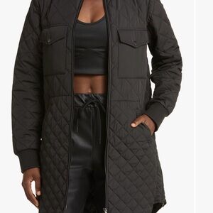 Zella Black Quilted Puffer Coat